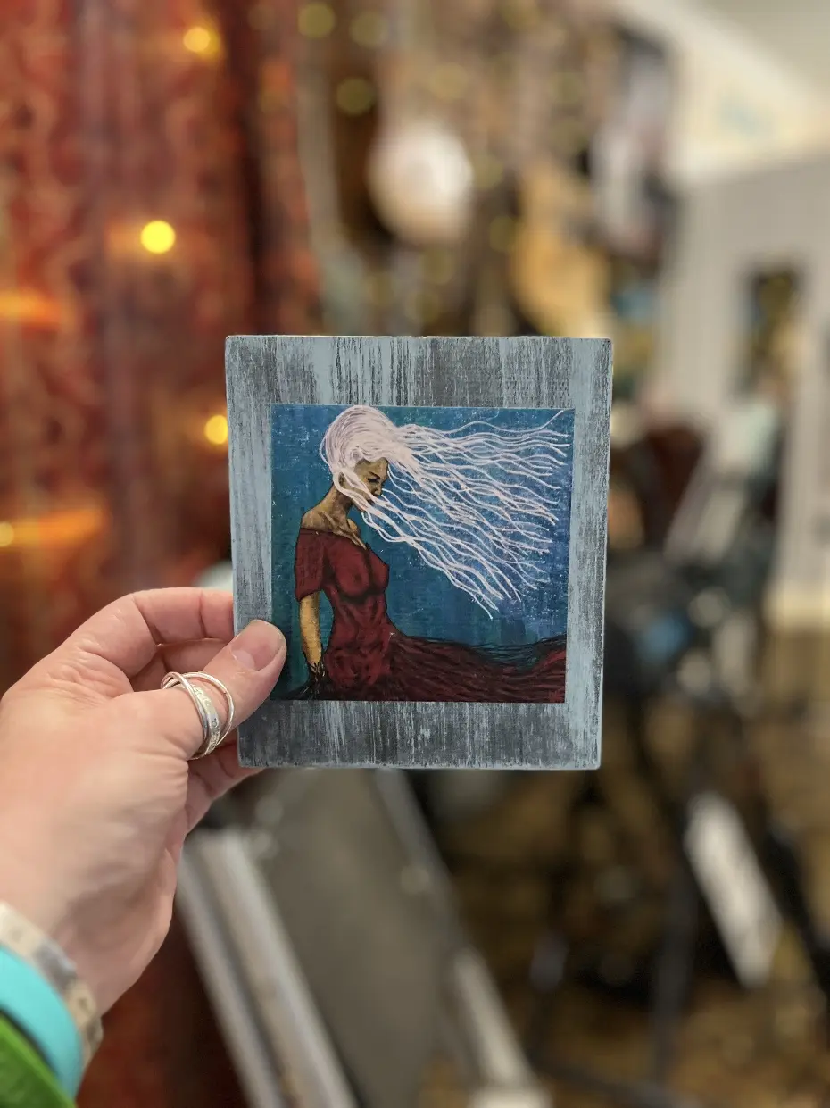 Contemplation Of Power STUDY AND EXPERIMENT By Artist Rafi Perez On Wood 5X6 - Image 4