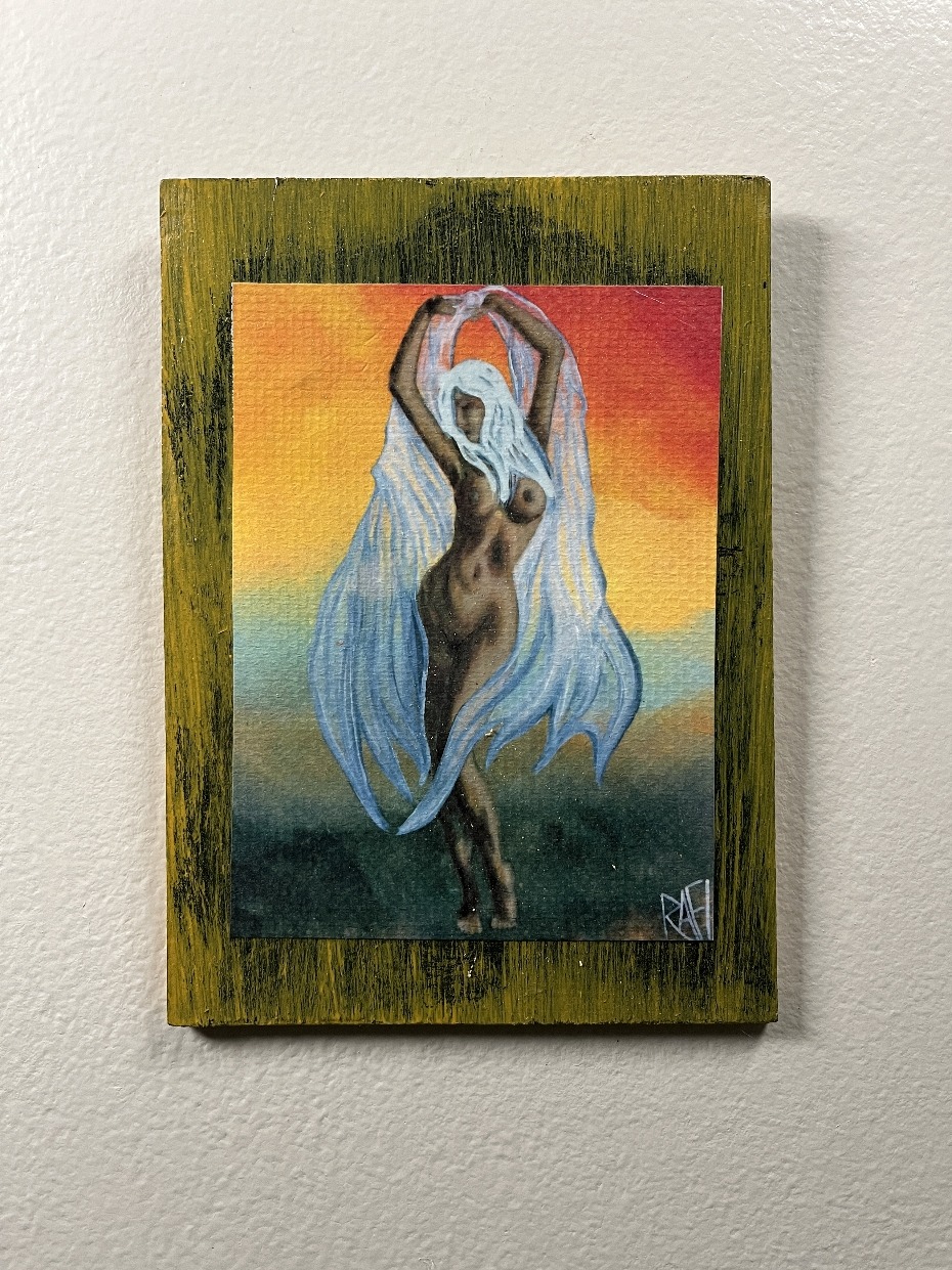 Dancer 2 Textured Print STUDY AND EXPERIMENT By Artist Rafi Perez On Wood 5X7