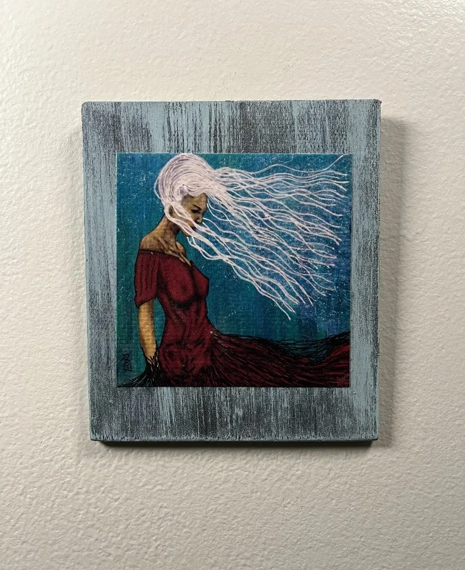 Contemplation Of Power STUDY AND EXPERIMENT By Artist Rafi Perez On Wood 5X6
