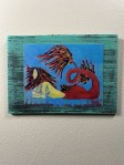 Tiger Mermaid Textured Print STUDY AND EXPERIMENT By Artist Rafi Perez On Wood 5X7