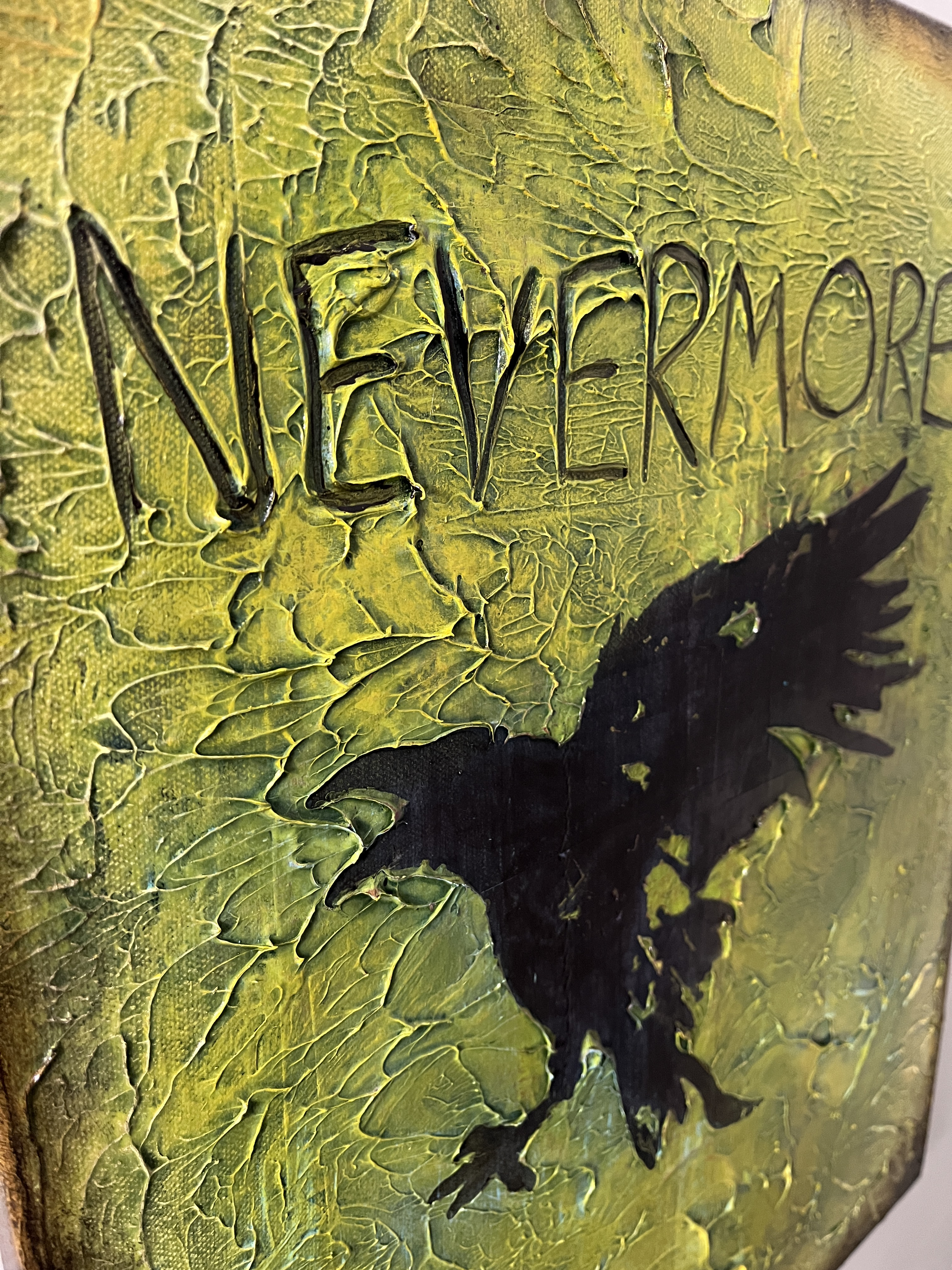 The Raven (Nevermore 2) By Rafi Perez Original Painting Mixed Medium on Canvas 16X20 - Image 6