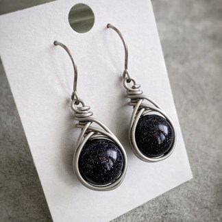 Holiday Sparkle Earrings / Titanium and Star Stone / Hypoallergenic Dangle Earrings