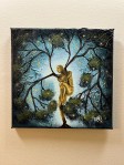 Nature Of Being (He Shields) Original Painting Mixed Medium on Canvas 8X8 By Artist Rafi Perez
