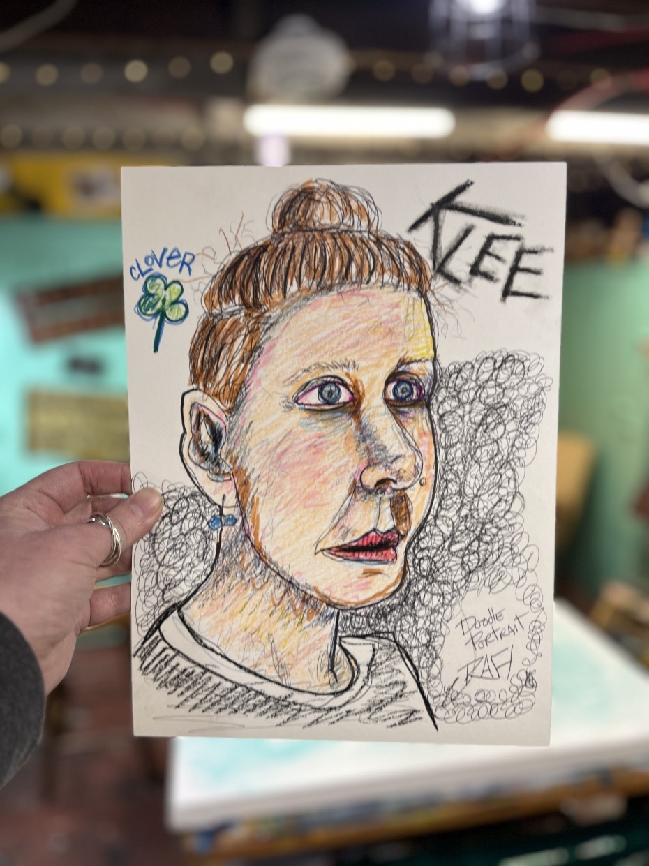 Renegade Doodle Portraits | Commission Rafi Perez For Something Weird | Watercolor Paper 9X12 - Image 4