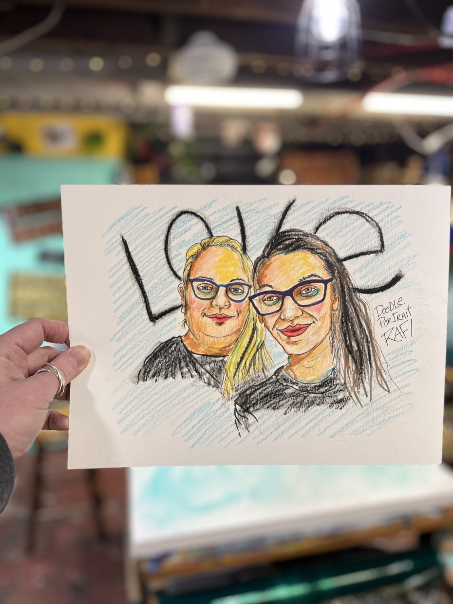 Renegade Doodle Portraits | Commission Rafi Perez For Something Weird | Watercolor Paper 9X12 - Image 5