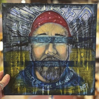 Shatter The Narrative By Artist Rafi Perez Original Painting Mixed Medium On Canvas 12X12