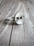 Button Ring / Solid Sterling Silver / US Size 8