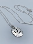 I Love You Necklace / Sign Language / Solid Sterling Silver / Rustic Oval Bullion Shape