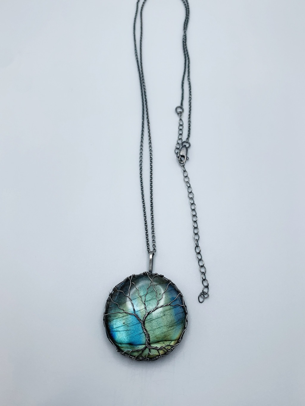 Tree Of Life Necklace / Antiqued Sterling Silver / Genuine Labradorite / "Movement In Stillness" - Image 10