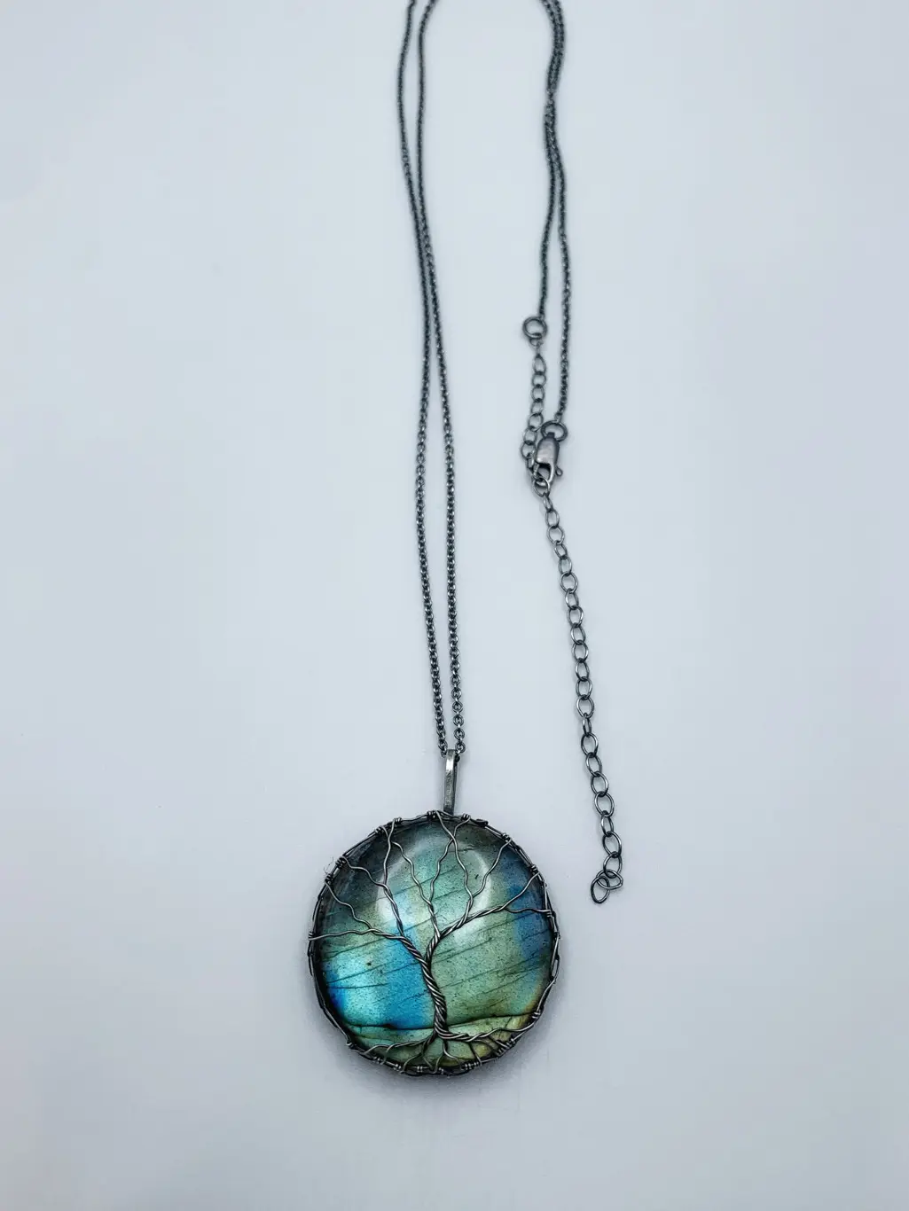 Tree Of Life Necklace / Antiqued Sterling Silver / Genuine Labradorite / "Movement In Stillness" - Image 10