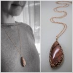 Labradorite Fire Necklace / 14k Rose Gold Filled / Genuine Pink Orange Labradorite / "Eternal Hearth"