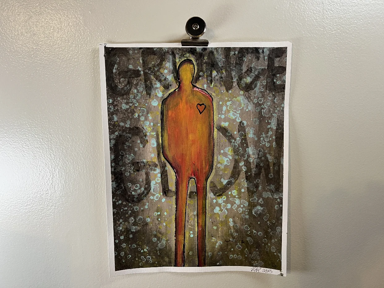 Glow: Finding the Light in the Grit By Artist Rafi Perez Original Painting On Paper 11X14 - Image 2