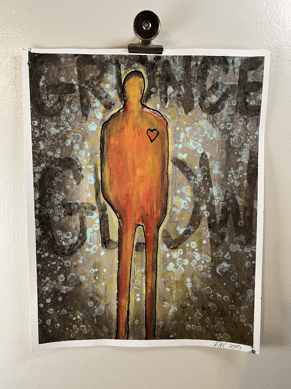 Glow: Finding the Light in the Grit By Artist Rafi Perez Original Painting On Paper 11X14