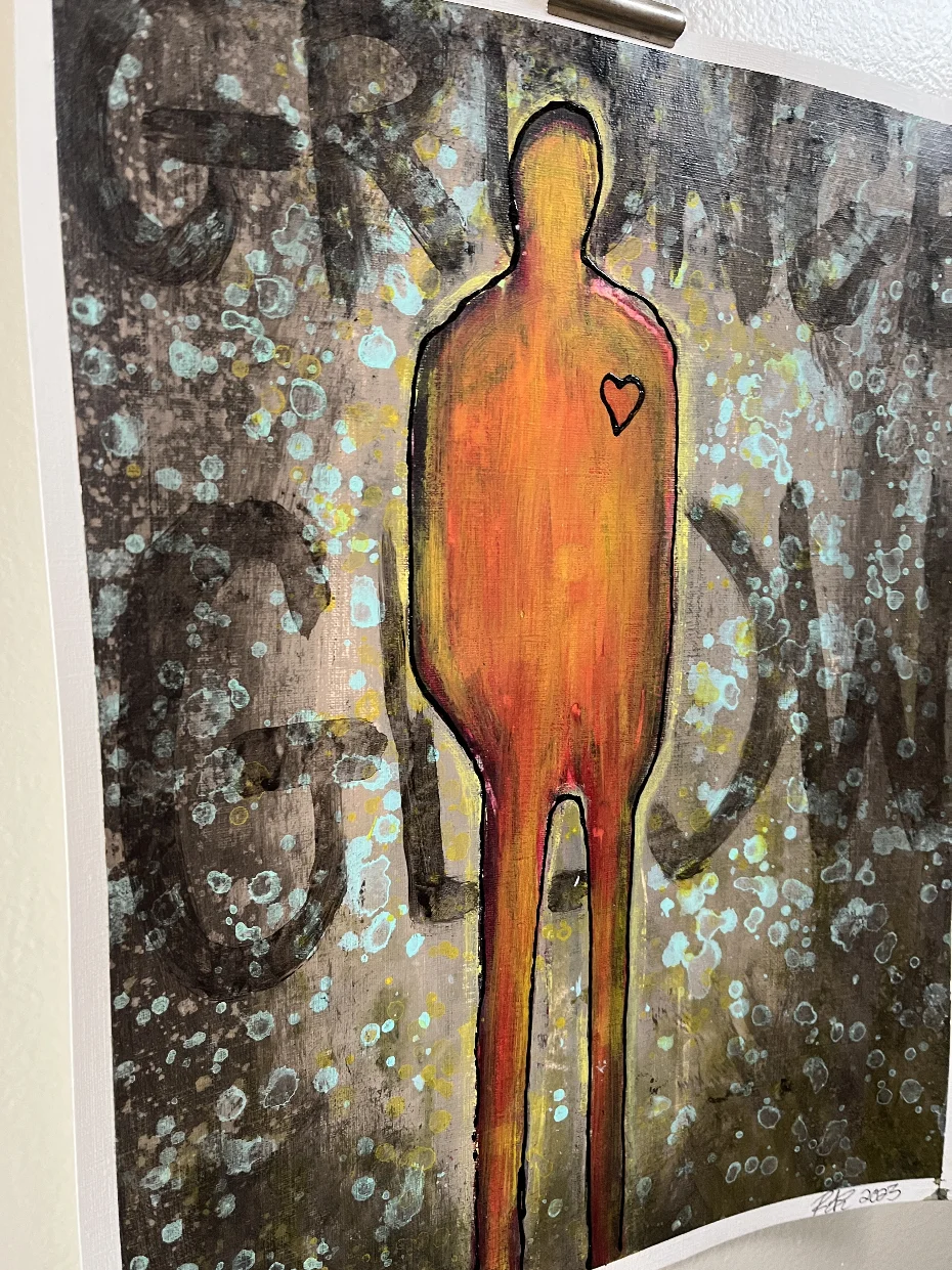 Glow: Finding the Light in the Grit By Artist Rafi Perez Original Painting On Paper 11X14 - Image 3