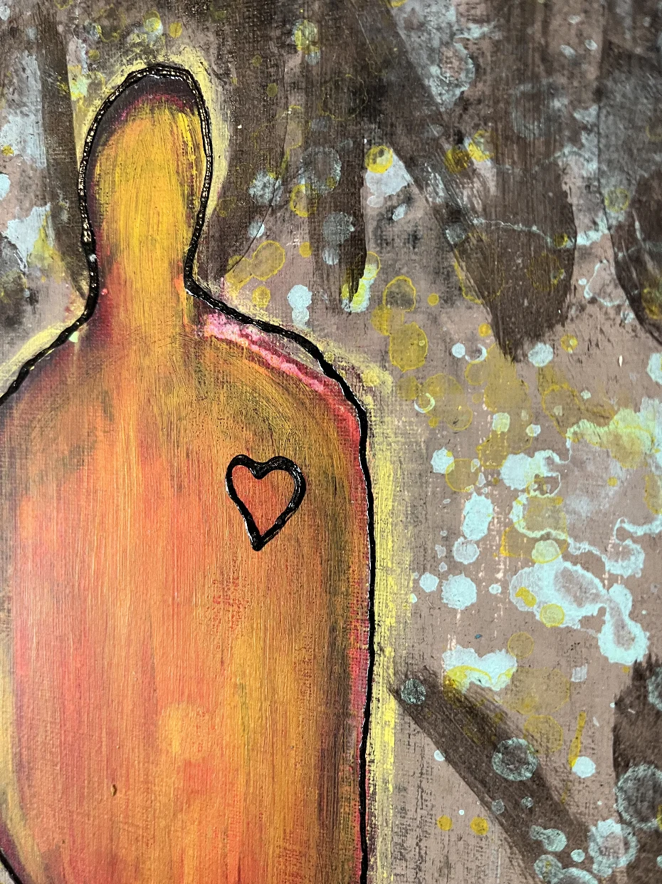 Glow: Finding the Light in the Grit By Artist Rafi Perez Original Painting On Paper 11X14 - Image 4
