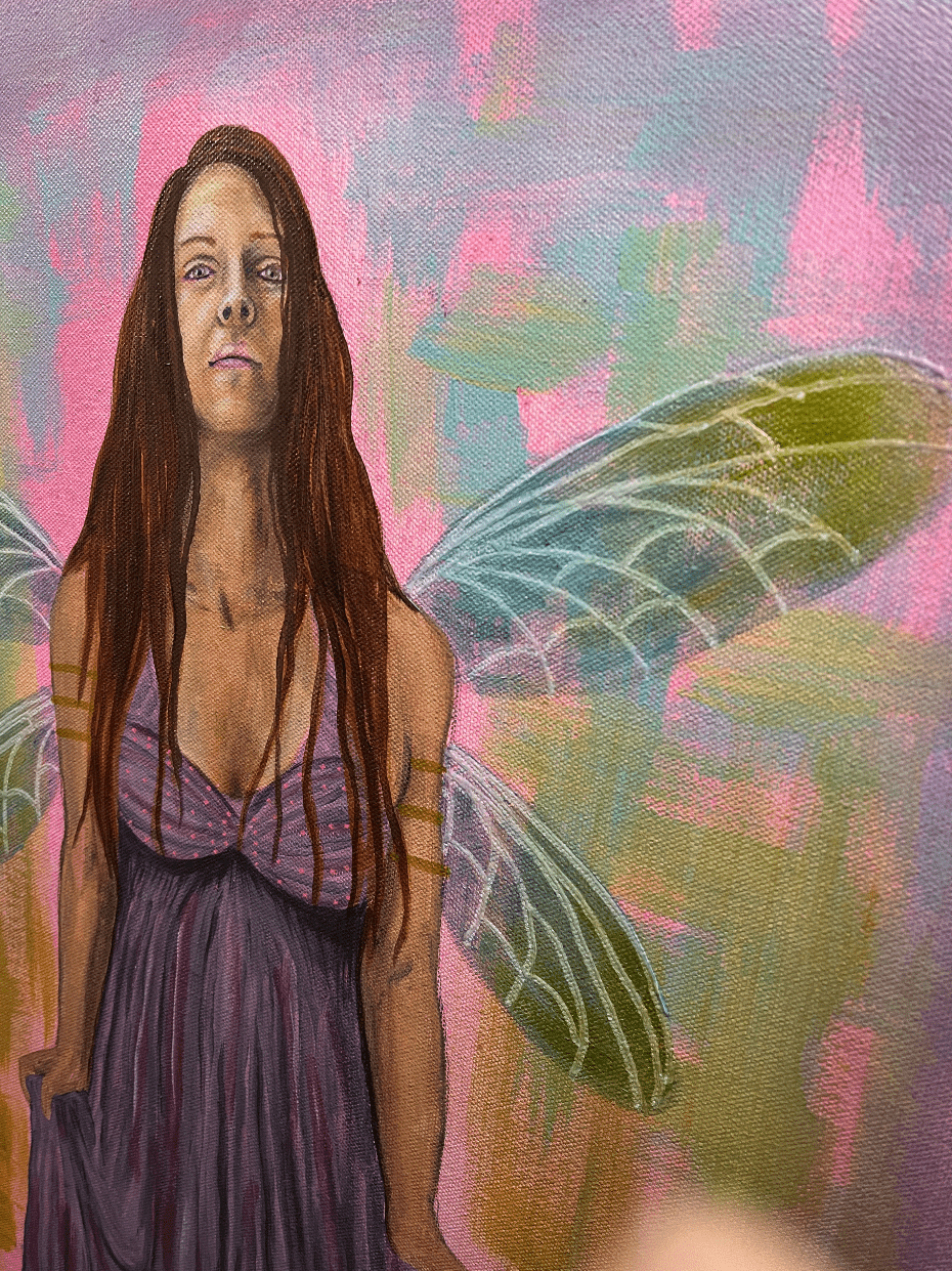 Untamed Inner Flight Original Painting By Artist Rafi Perez Mixed Medium On Canvas 18X24 - Image 3