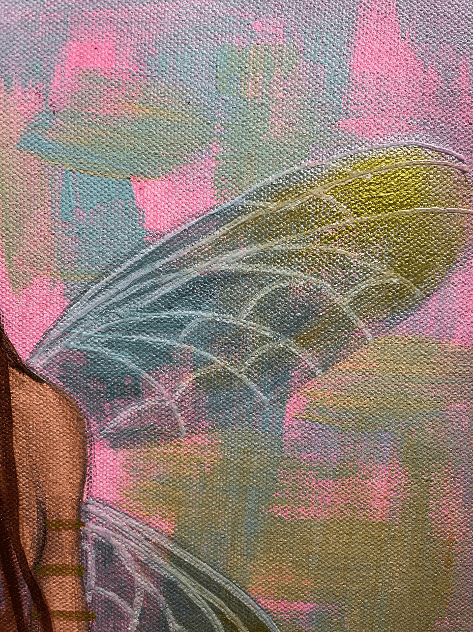 Untamed Inner Flight Original Painting By Artist Rafi Perez Mixed Medium On Canvas 18X24 - Image 4