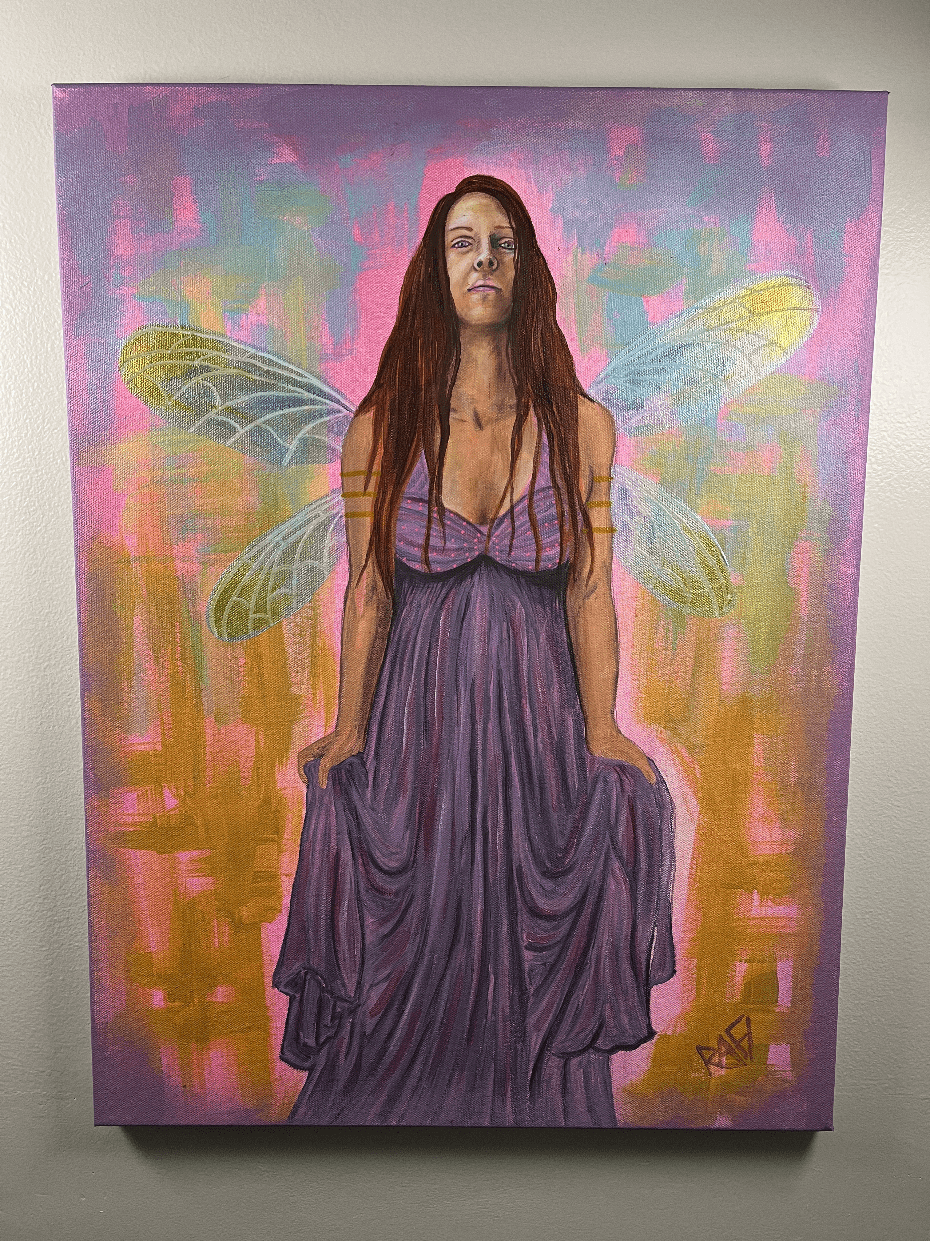 Untamed Inner Flight Original Painting By Artist Rafi Perez Mixed Medium On Canvas 18X24 - Image 9
