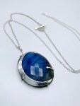 Celestial Night Sky Pendant Necklace / Solid Sterling Silver / Genuine Faceted Labradorite / "Stellar Nocturne"