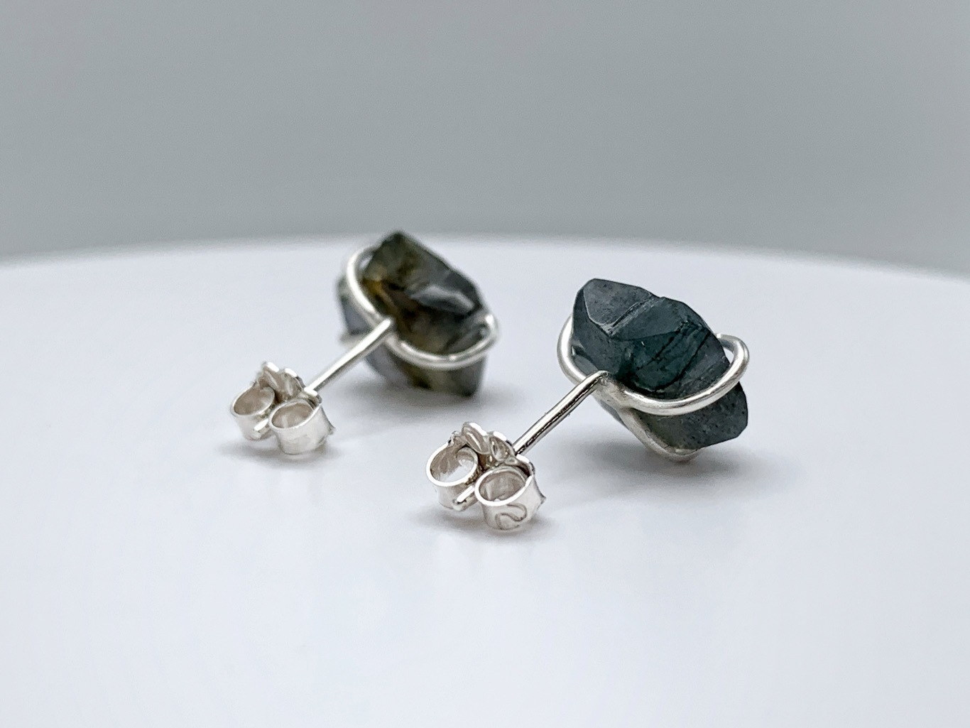 Labradorite Star Stud Earrings / Solid Sterling Silver / Genuine Labradorite Stars / "Astraea" Studs - Image 6