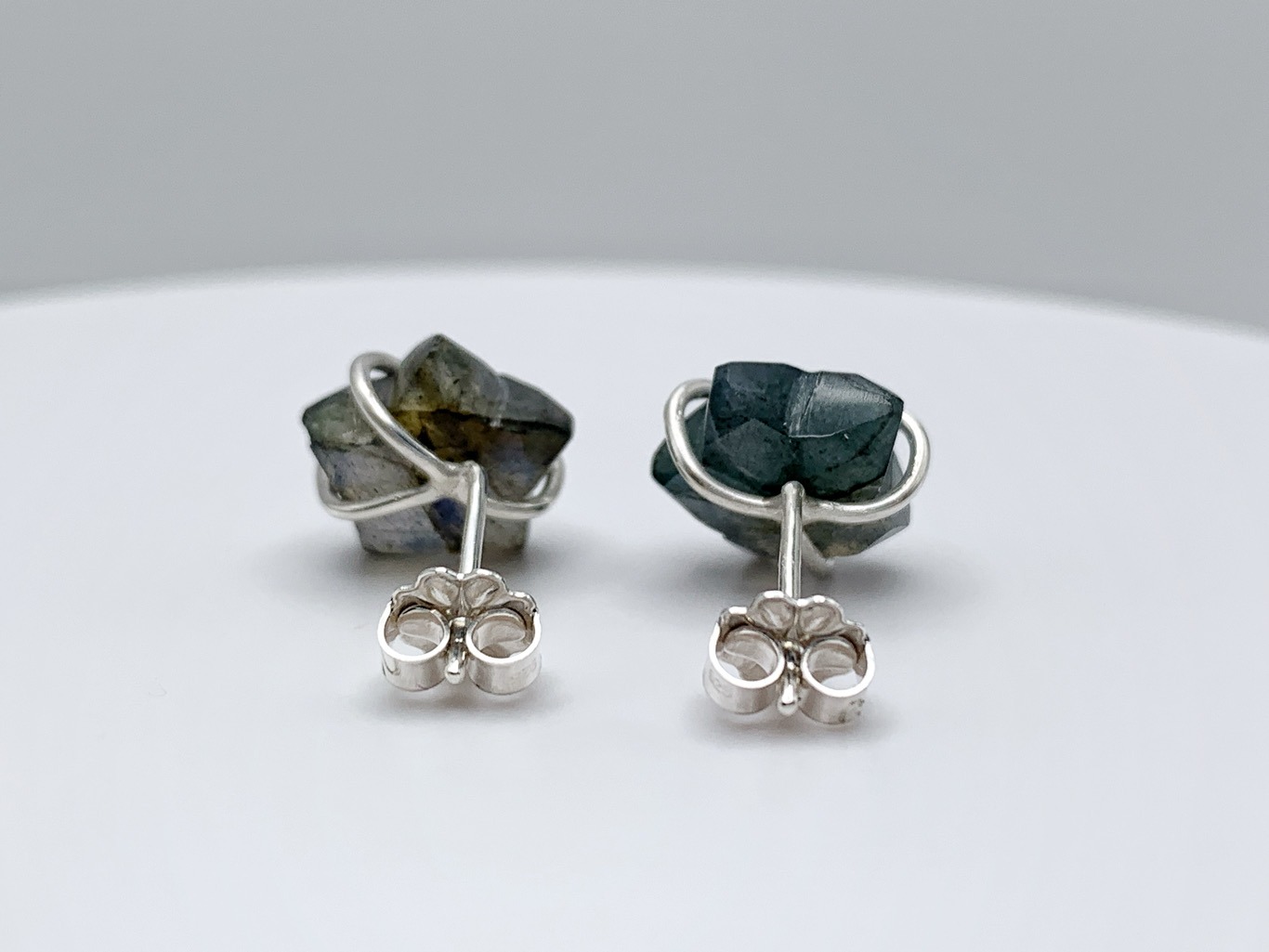 Labradorite Star Stud Earrings / Solid Sterling Silver / Genuine Labradorite Stars / "Astraea" Studs - Image 8