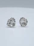 Impressionist Flower Stud Earrings / Solid Sterling Silver / Hand Forged Unique Flower Earrings