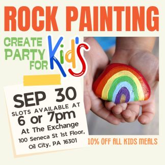 09-30-26 SEPTEMBER Rock Painting Create Party for Kids with Rafi and Klee – Art Night At The Exchange