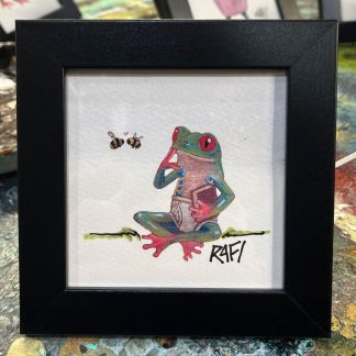 Bumble Bee Kisses Hoptastic Artist Enhanced Framed Print By Rafi Perez 5×5
