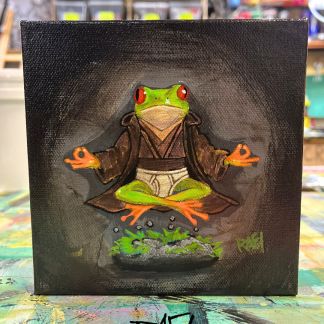 May The Force Be With You Original Painting By Artist Rafi Perez Mixed Medium On Canvas 6×6