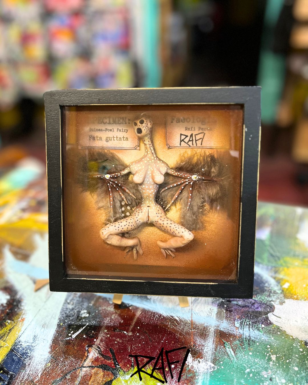 Guinea-Fowl Fairy Original Sculpture By Artist Rafi Perez 6x6x2 - Image 4