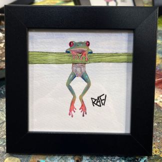 Hang In There Hoptastic Artist Enhanced Framed Print By Rafi Perez 5×5