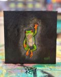 High Five Original Painting By Artist Rafi Perez Mixed Medium On Canvas 6×6