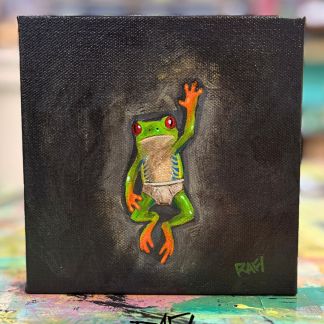 High Five Original Painting By Artist Rafi Perez Mixed Medium On Canvas 6×6