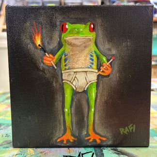 Light The Way Original Painting By Artist Rafi Perez Mixed Medium On Canvas 6×6