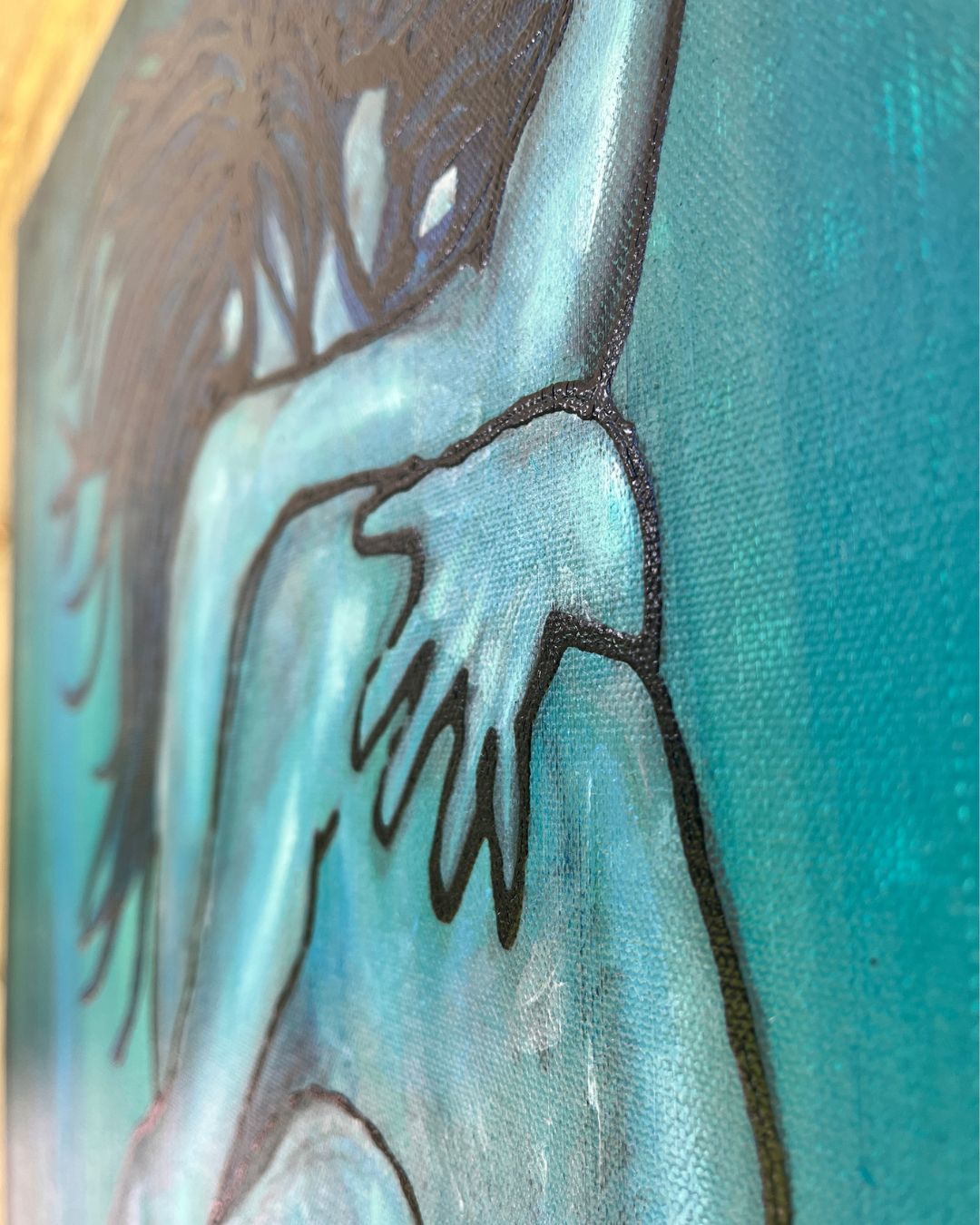 Lovers Original Painting By Artist Rafi Perez Mixed Medium On Canvas 24×30 - Image 5