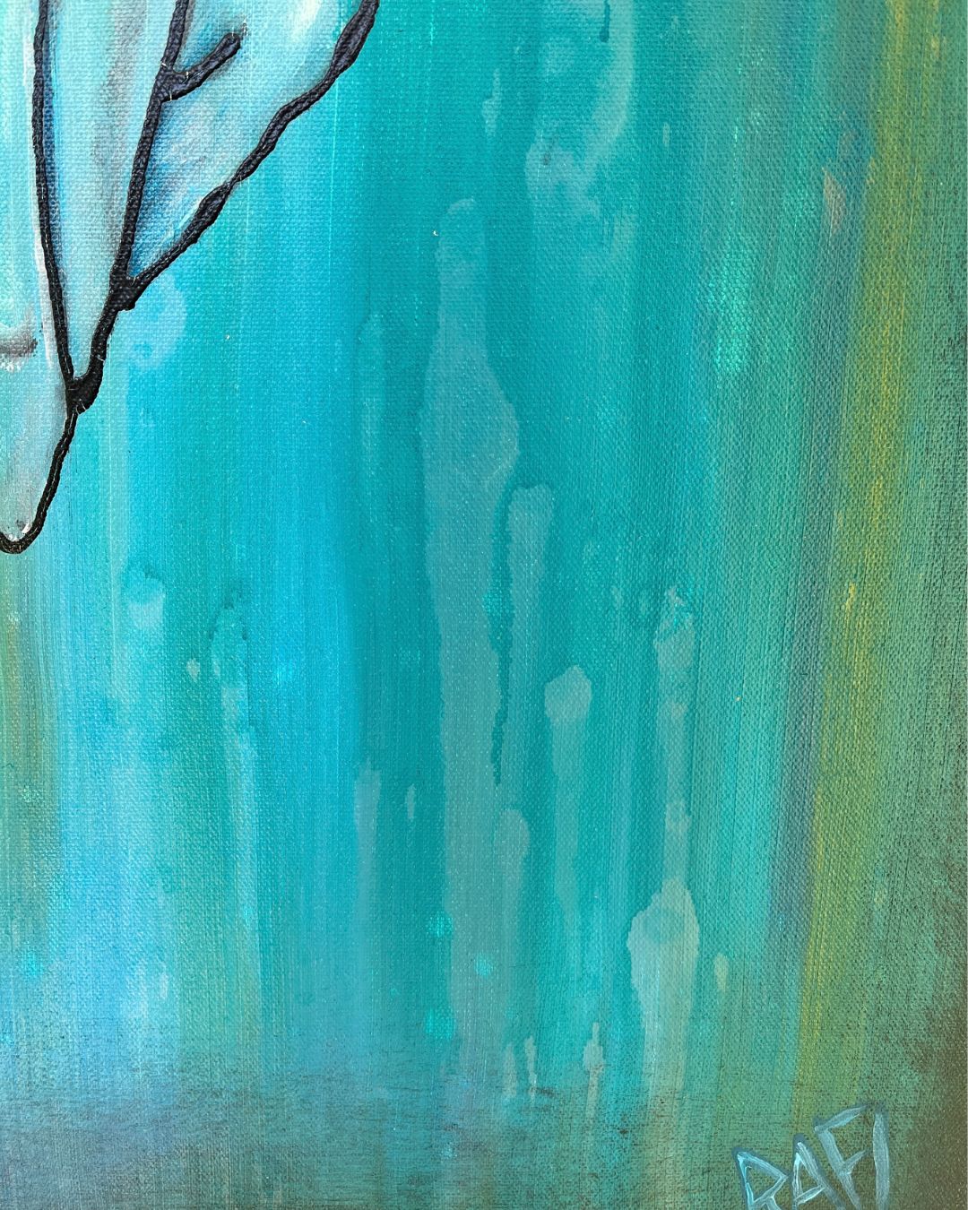 Lovers Original Painting By Artist Rafi Perez Mixed Medium On Canvas 24×30 - Image 4