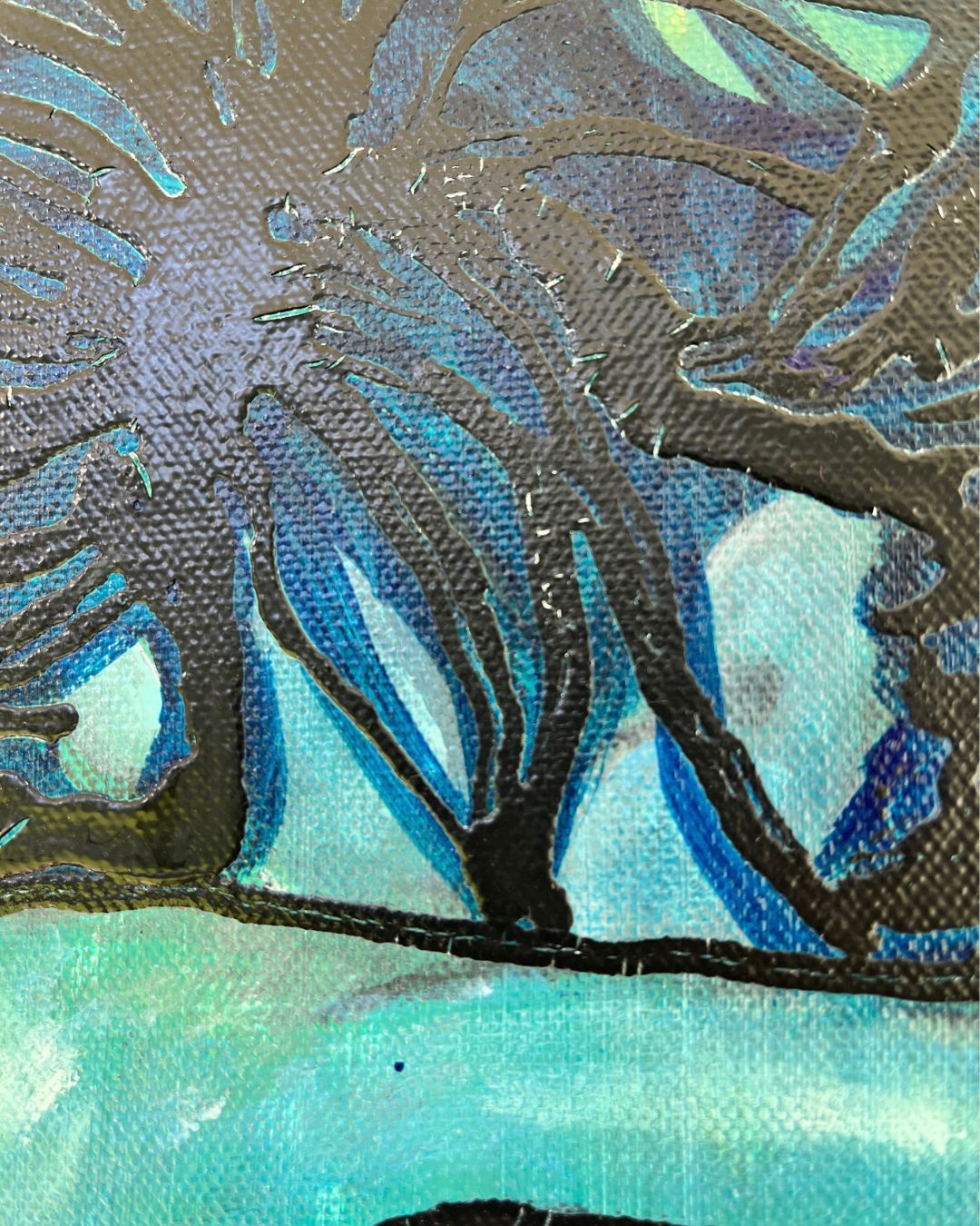 Lovers Original Painting By Artist Rafi Perez Mixed Medium On Canvas 24×30 - Image 3
