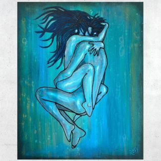 Lovers Original Painting By Artist Rafi Perez Mixed Medium On Canvas 24×30