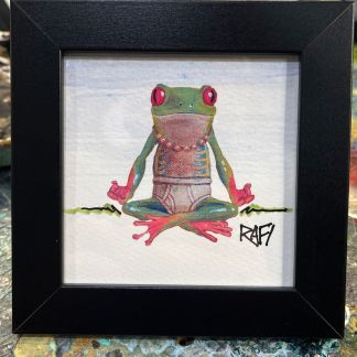 Meditate On Happy Hoptastic Artist Enhanced Framed Print By Rafi Perez 5×5