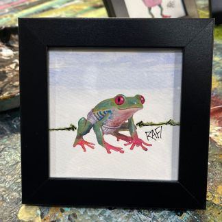 One Hop At A Time Hoptastic Artist Enhanced Framed Print By Rafi Perez 5×5