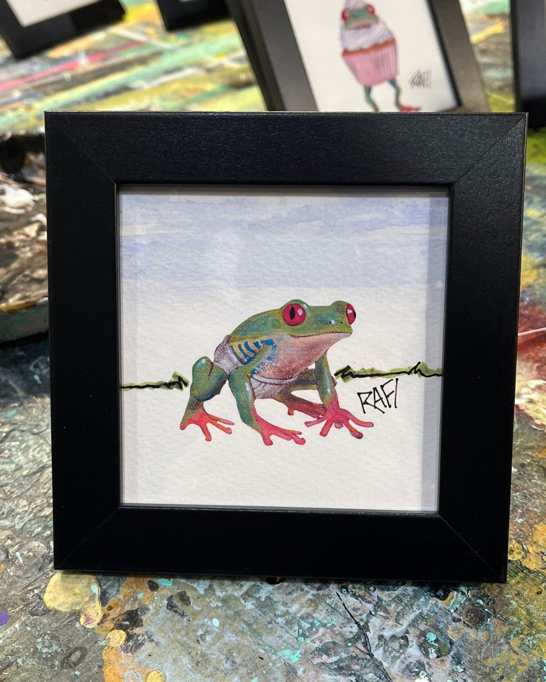 One Hop At A Time Hoptastic Artist Enhanced Framed Print By Rafi Perez 5×5
