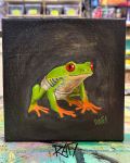 One Hop At A Time Original Painting By Artist Rafi Perez Mixed Medium On Canvas 6×6