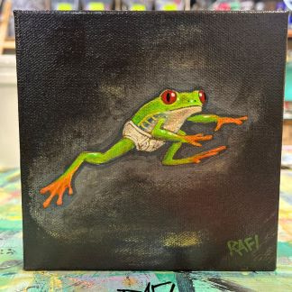 Take A Leap Of Faith Original Painting By Artist Rafi Perez Mixed Medium On Canvas 6×6