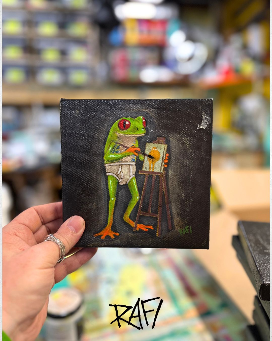 You Are The Masterpiece Original Painting By Artist Rafi Perez Mixed Medium On Canvas 6×6 - Image 2