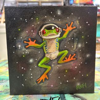 You Can Fly Original Painting By Artist Rafi Perez Mixed Medium On Canvas 6×6
